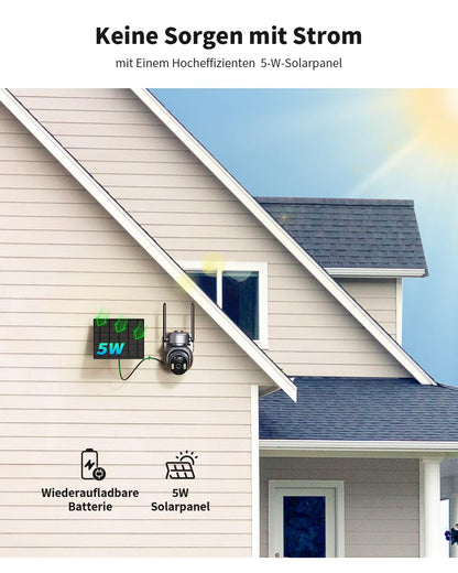 SEHMUA 4G LTE Solar Überwachungskamera Aussen 2K PTZ IP66
