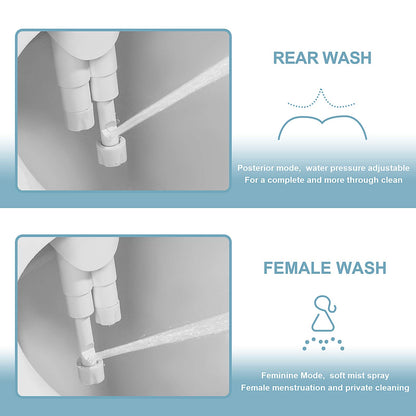 SAMODRA Bidet-Aufsatz B007, nicht elektrisch, Doppeldüsen, links