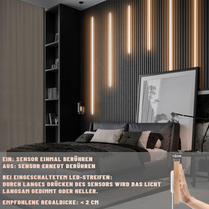 Lichaser LED Strip Akustikpaneel – 6er Set Dimmbar Warmweiss Touch Sensor