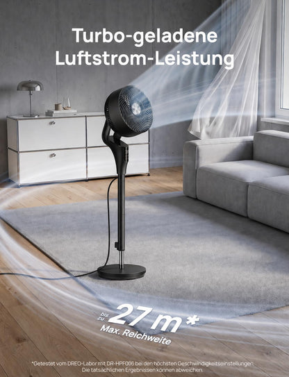 DREO PolyFan 353 Standventilator, 20 dB leise, 90° oszillierend