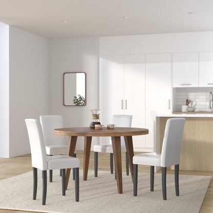Mendler Littau 4er-Set Esszimmerstuhl - Kunstleder weiss