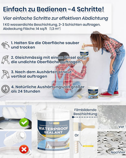 Tufinein Wasserdichte Beschichtung Transparent, Dichtmasse 2 kg