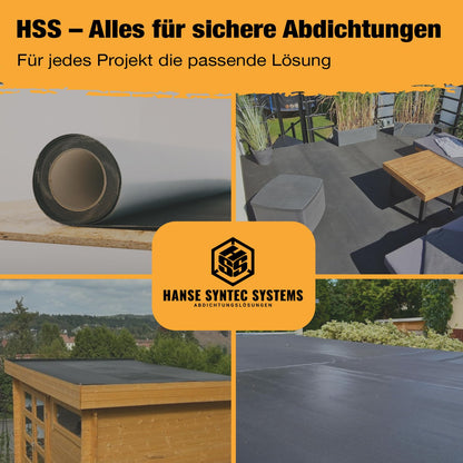 HSS EPDM Dachfolie Selbstklebend KSK Dachbahn - 5m² Schwarz