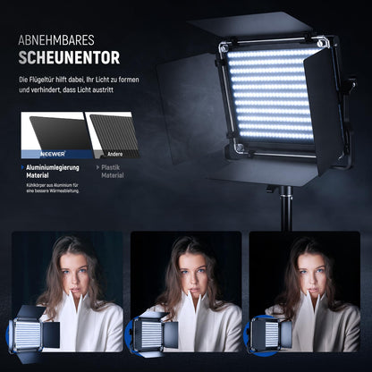 NEEWER 660 LED Bi-Farbe Videolicht Panel 2er-Set mit Stativen