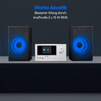 MEDION P85003 Micro Audio System Kompaktanlage - Silber