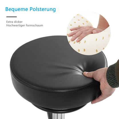 OUTMASTER Rollhocker höhenverstellbar mit Rollen - Schwarz, 50-62cm