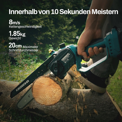 KIESBOHR Akku Kettensäge CS001 8 Zoll – Ohne Akku, Makita 18V