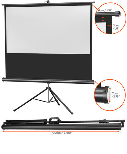 celexon Economy Stativ-Beamerleinwand 70" Schwarz manuell