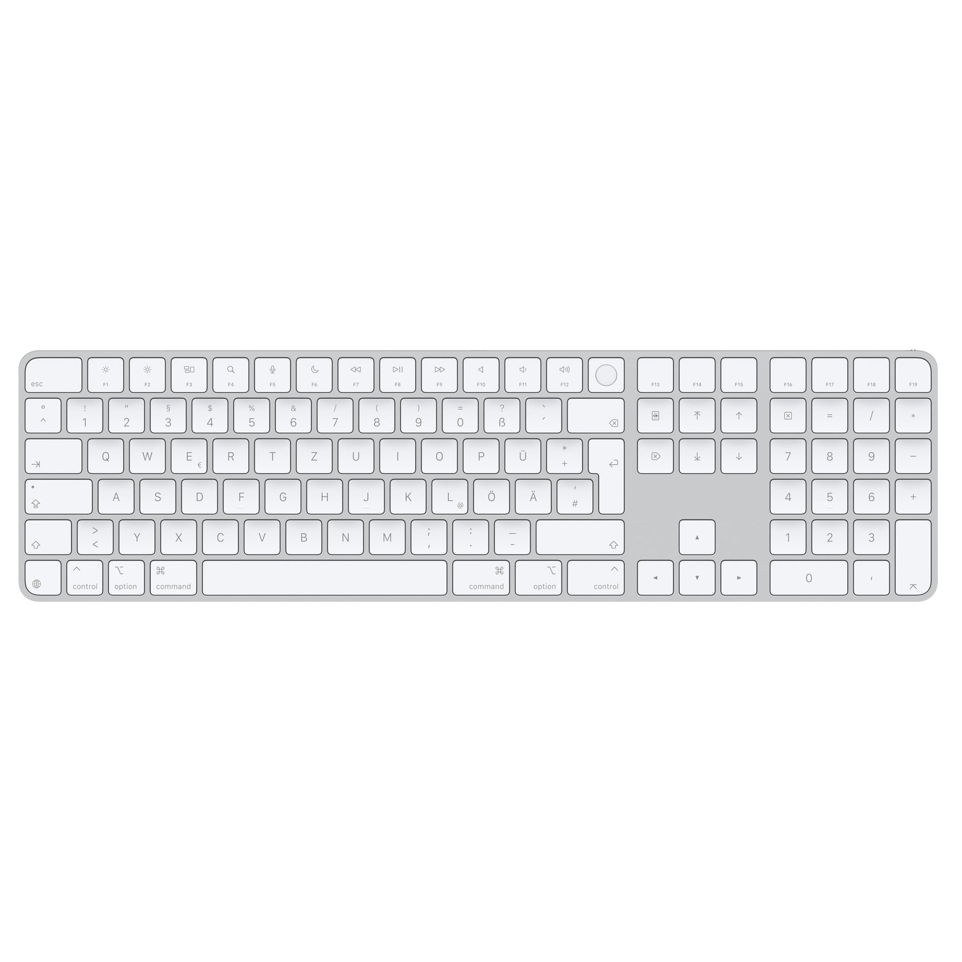 Apple Magic Keyboard Touch ID Ziffernblock Tastatur – Deutsch Weiss. Eingabe und sichere Authentifizierung für Mac.