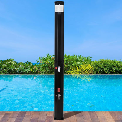 LIFERUN Solardusche Gartendusche 40 Liter mit 360° Duschkopf, Schwarz