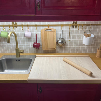 CULIMI Holzbackbrett Teigbrett – grosses Nudelbrett 70x50 cm