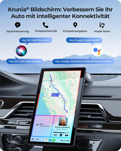 Krunia 9 Zoll Drahtloses CarPlay & Android Auto Display - tragbar