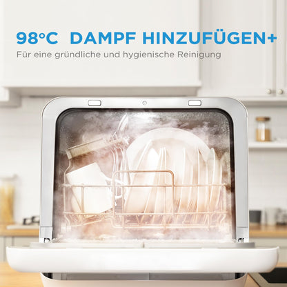 Midea MDWMT201DW Mini-Geschirrspüler freistehend mit Wassertank