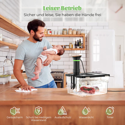 ProCook Sous Vide Stick - 1000W LCD Touch, Timer, bis 20L