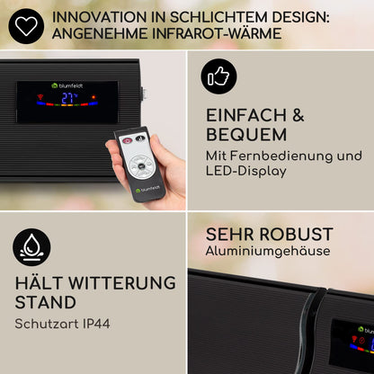 Klarstein Heizstrahler Infrarot 3000W - WiFi Terrasse