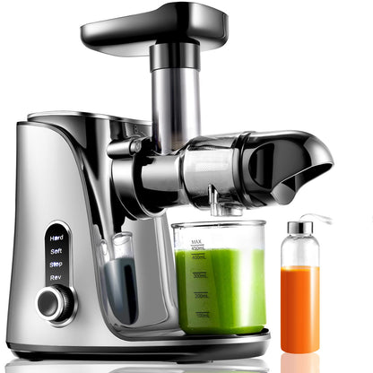 AMZCHEF Slow Juicer Entsafter mit 2 Geschwindigkeiten Grau