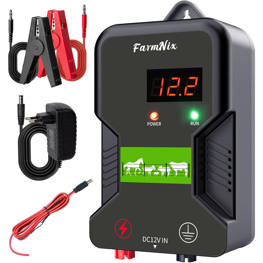 AgroGuard Weidezaungerät LED 2J Elektrozaun - 12V/230V Schwarz. Liefert 2J Energie für Elektrozäune, für 12V/230V-Betrieb.