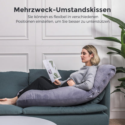 momcozy Schwangerschaftskissen U-Form - Kristallvelours 145cm