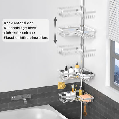 Kegii Teleskop Duschregal Eckregal Chrom - Ohne Bohren