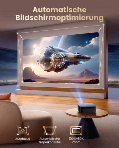 Smart Beamer 4K Heimkino Google TV und Netflix - Schwarz