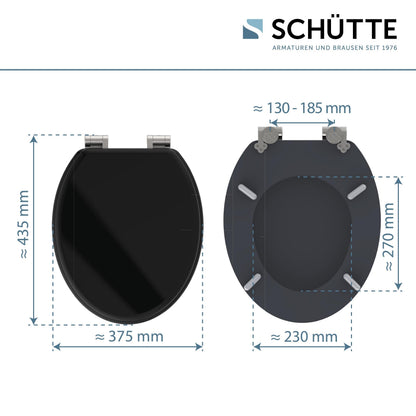 Schütte WC-Sitz Black aus Holz mit Absenkautomatik, bis 175 kg