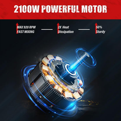 IMAYCC Mörtel- & Betonrührer Elektrisch 2100W - Schwarz