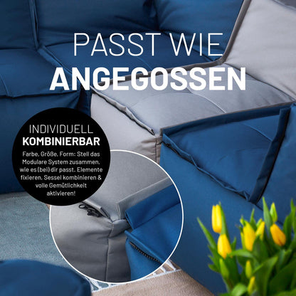 Lumaland Sitzsack-Lounge Modular Sessel Indoor/Outdoor - Dunkelblau