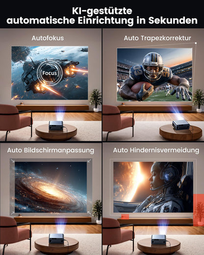 4K Smart Beamer Google TV – Heimkino & Outdoor Projektor