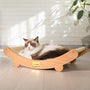 CheerPals Kratzbrett für Katzen aus Sisal und Buchenholz, 60x35x15 cm – gebogene Form mit natürlicher Sisal-Kratzfläche
