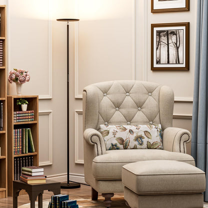 PreeOtti LED Deckenfluter Wohnzimmer Dimmbar mit Fernbedienung - Schwarz