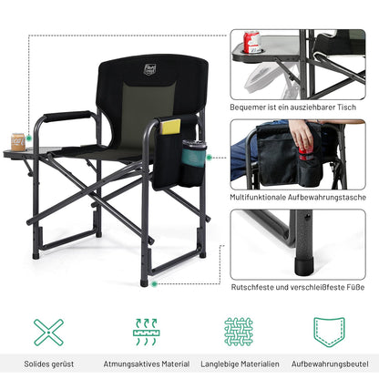 TIMBER RIDGE Regiestuhl klappbar – Ultraleicht Campingstuhl 180kg