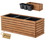 HOMERZO Pflanzkübel Holz braun mit Kunststoffeinsatz 98x36x35 cm – Pflanzkasten für Balkon, Garten und Terrasse