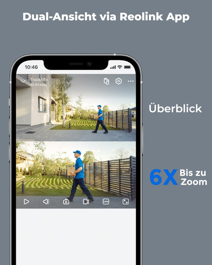 Reolink TrackMix WiFi 4K PTZ Überwachungskamera Aussen - Grau