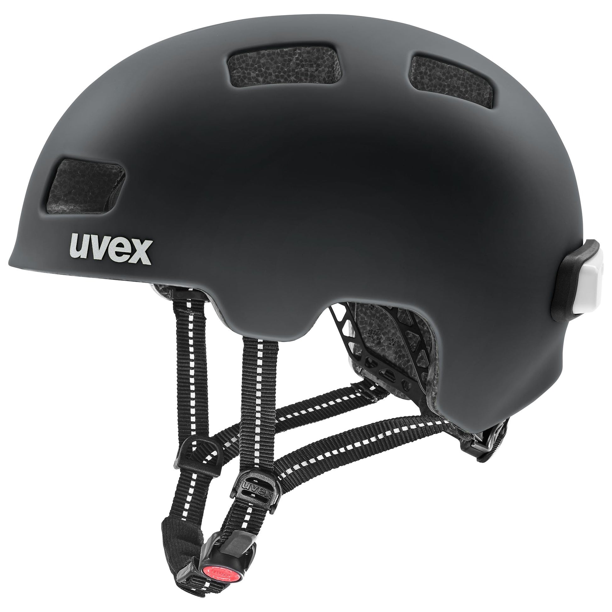 uvex City 4 Fahrradhelm für Damen und Herren black matt 55-58 cm mit LED am Hinterkopf