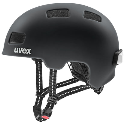 uvex City 4 Fahrradhelm für Damen und Herren black matt 55-58 cm mit LED am Hinterkopf