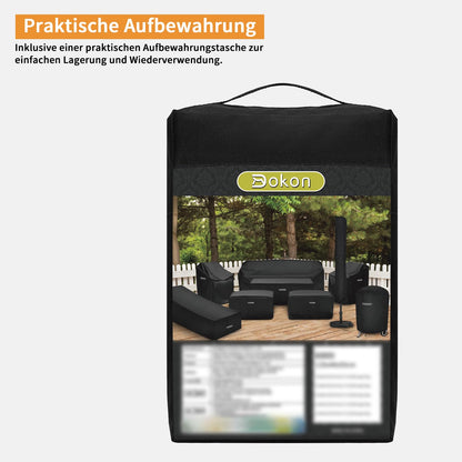 Dokon Hollywoodschaukel Abdeckung 4 Sitzer Schutzhülle - Schwarz