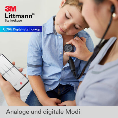 3M Littmann CORE Digital-Stethoskop 8490 – Schwarz, 69 cm