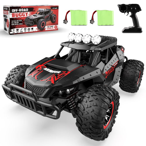 rc tech RC Buggy 1803 Offroad ferngesteuertes Auto 1:16 mit 2 Akkus, Geländewagen mit Metallfeder-Stossdämpfern