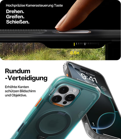 TORRAS Ostand Q3 Air Hülle für iPhone 16 Pro Max, MagSafe, Schwarz