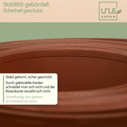 UNUS Rasenkante Metall 10 m, Beeteinfassung in Rostoptik, 14 cm hoch