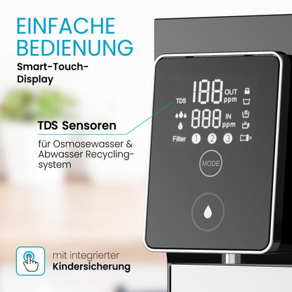 smardy blue miran Premium Auftisch Osmoseanlage – Mobil mit Heizung