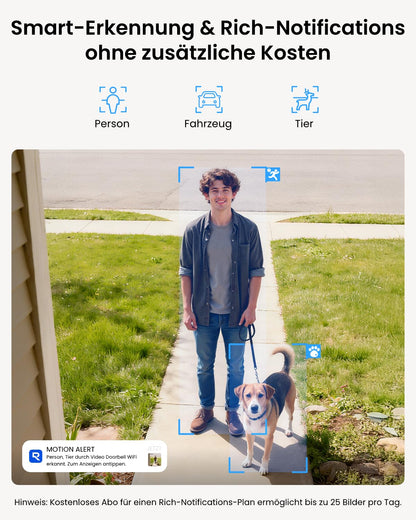 Reolink Video Doorbell WiFi, 5MP Video-Türklingel mit Paketerkennung