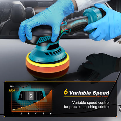 XIAZIR Schnurlose Poliermaschine – 6-Zoll Akku Autopolierer