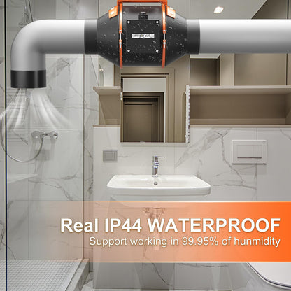 FanGoFast Rohrventilator 100mm regelbar 360m³/h Abluftventilator