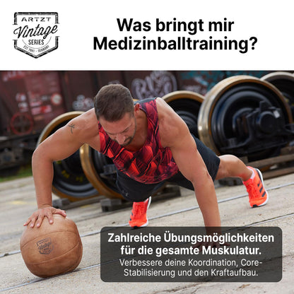 ARTZT Vintage Series Medizinball Rindsleder 5000 gr