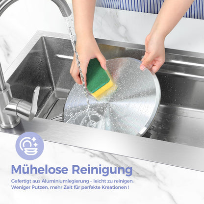 Ohuhu Drehteller Torte 30 cm, drehbare Tortenplatte aus Aluminium