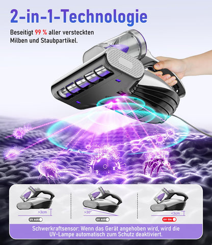 PEXCHO PM600 Milbensauger – Matratzensauger mit UV-Licht