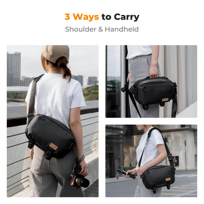 K&F CONCEPT Kameratasche Schultertasche 7L wasserdicht, schwarz