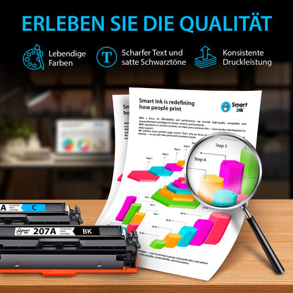 Smart Ink Kompatibel HP 207A/207X Toner Set mit Chip (4 Farben)