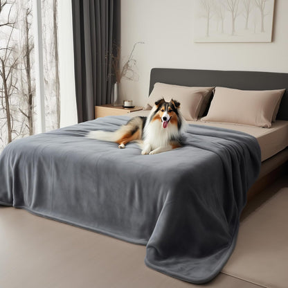 Bedding Aid Hundedecke Flauschig - 203x229cm Dunkelgrau/Hellgrau